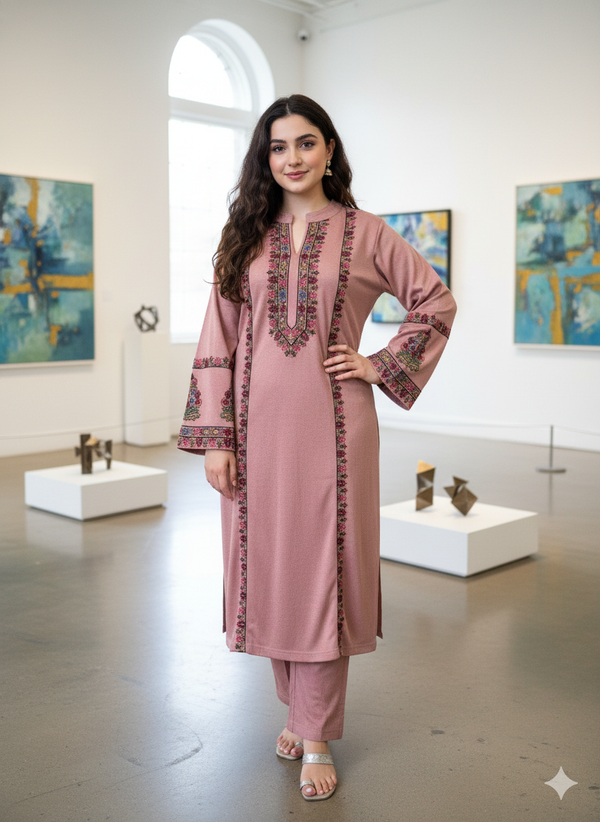 WOOLLEN PARIZAD BELL SLEEVE TWO PIECE SET