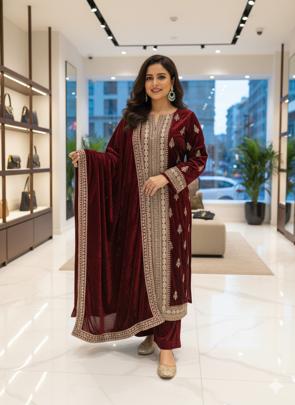 VELVET RAANI KURTA SET