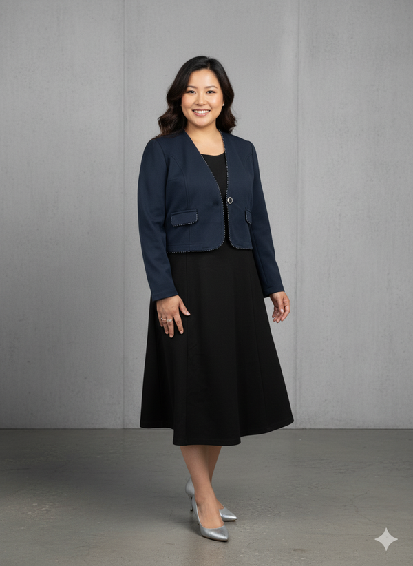 TWEED TUNIC JACKET TWO PIECE SET