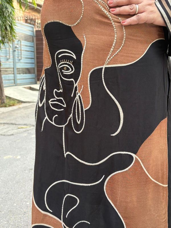 ‘ THE ABSTRACT AURA’ BLACK n BROWN COORD SET