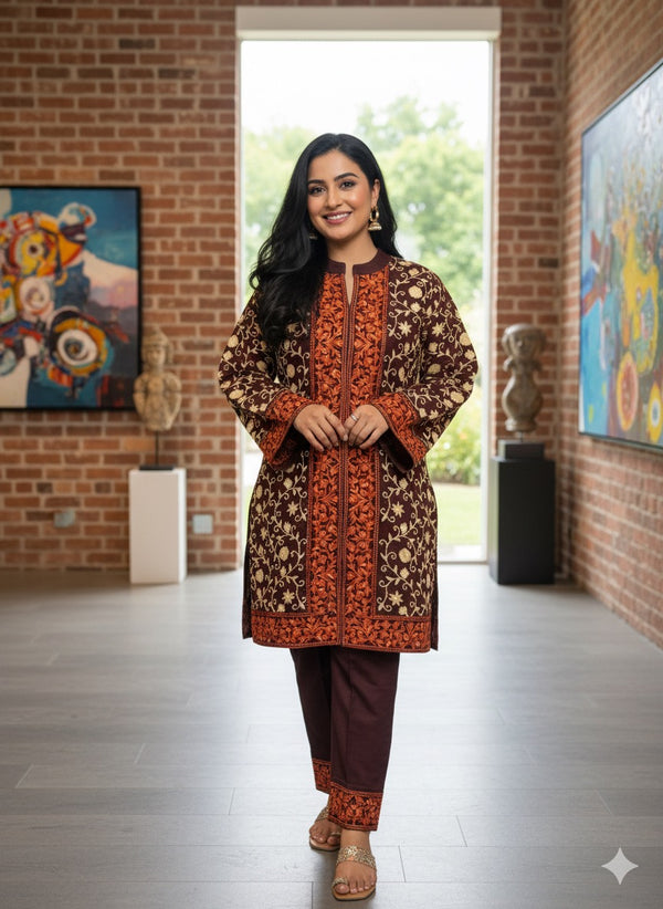 BROWN ZIYA COORD SET