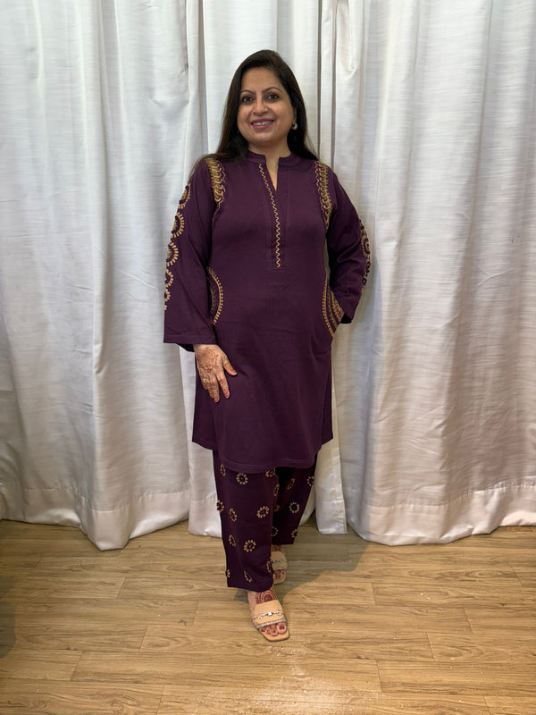 EMBROIDED MEHEREEN COORD SET FOR WINTER -TC