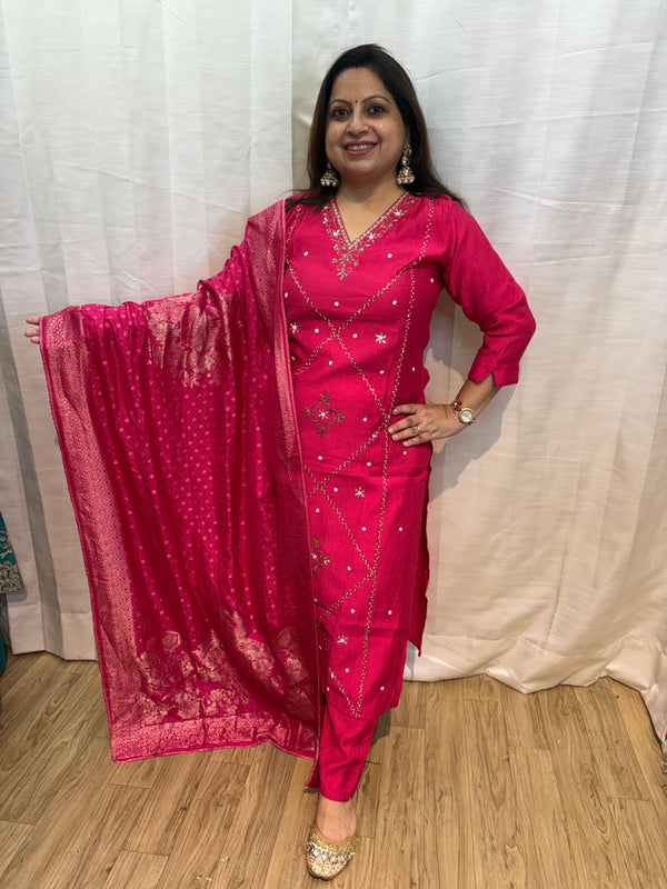 FORMAL HANDWORK KURTA SET WITH DUPATTA
