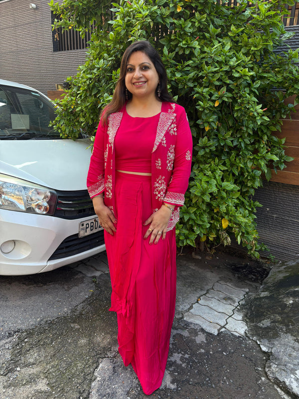 PURE CHINNON HANDWORK PLEATTED SKIRT SET (Amara)