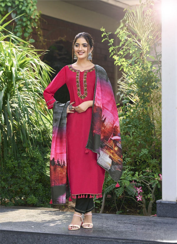COTTON WEAVING DIGITAL PRINT DUPATTA KURTA SET (Zarin)