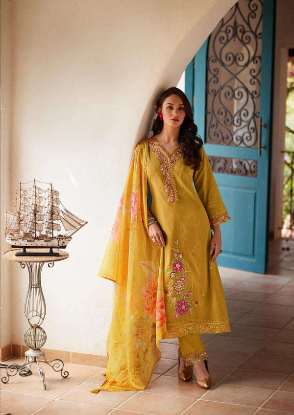 PREMIUM COTTON EMBROIDED KURTA SET WITH DUPATTA (Yana)